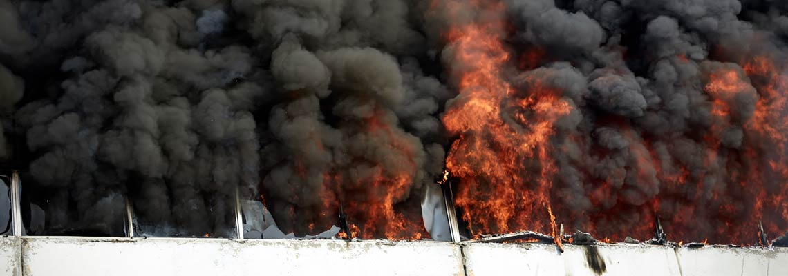 building on fire