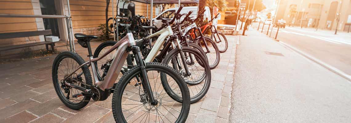 Row of MTB bikes