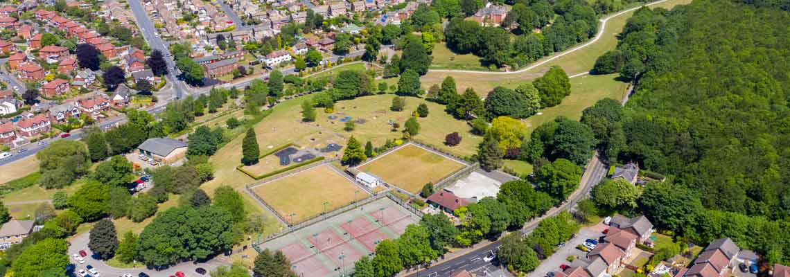 Aerial photo showing the Rothwell Country Park