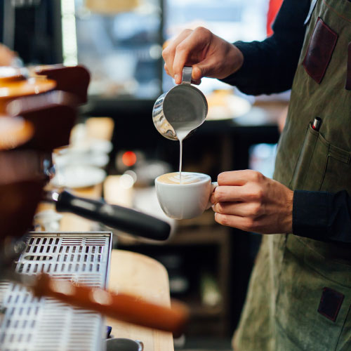 Barista making cappuccino