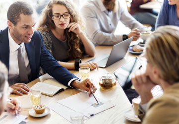 Business corporate management planning team