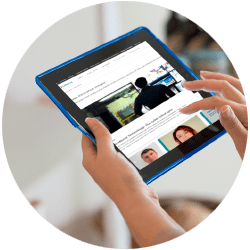 tablet showing website