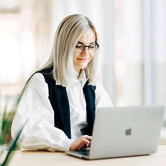 Woman using a laptop