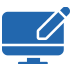Computer with pencil icon