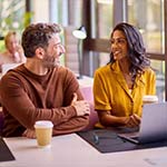 Man and woman having a business meeting