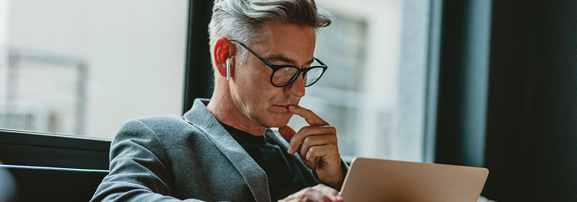 Man working on a laptop