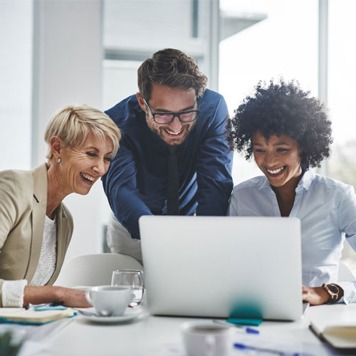 people in the office working on a project