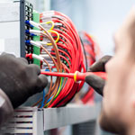 electrican checking fuse box