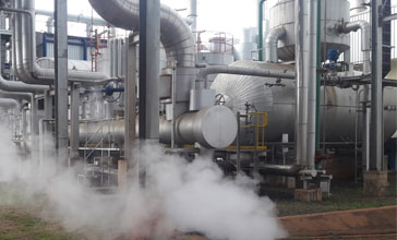 Steam leakage in boiler plant