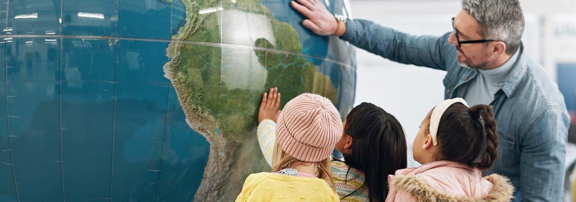 students learning about the earth