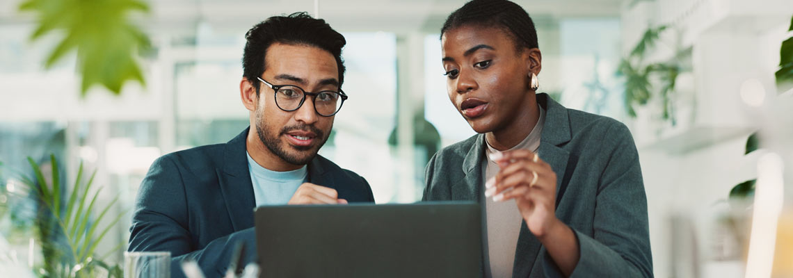 Man and woman having meeting in the office
