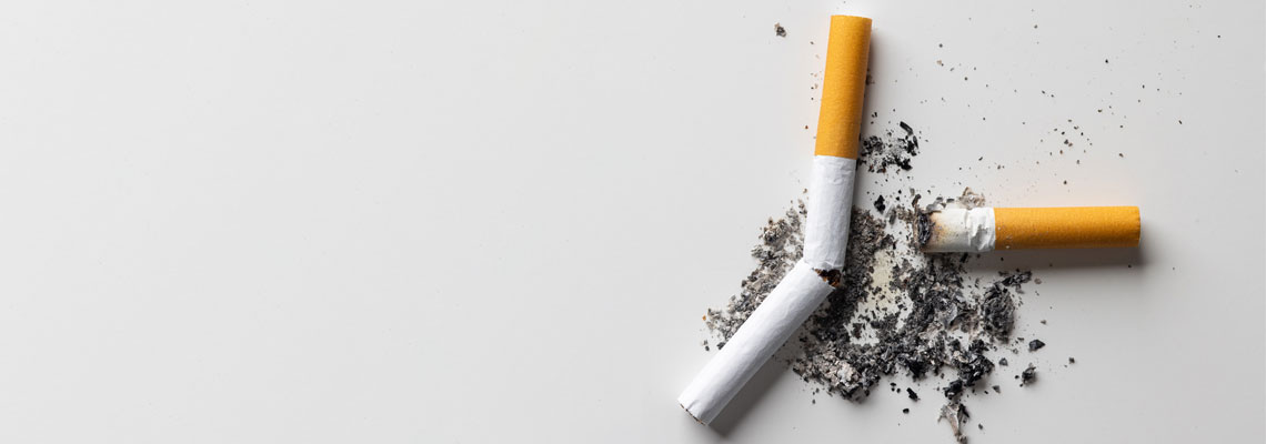 Cigarette butt on the table