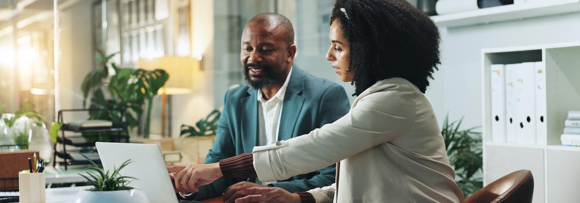business people in the office working together