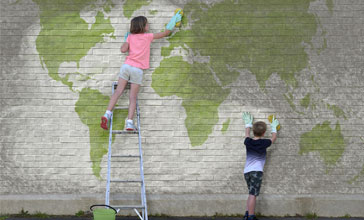kids painting map