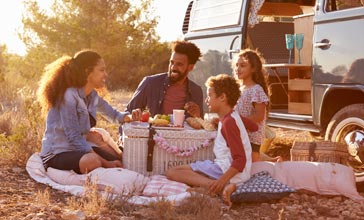 family having picnic