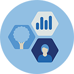 Person, tree, and graph illustration