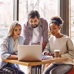 diverse people working together in a modern office