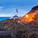 Douglas Head Lighthouse at dawn. Douglas, Isle of Man.