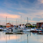Fareham Quay at high tide, Hampshire