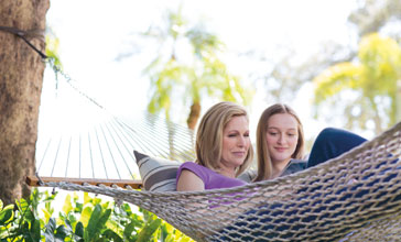 mum and daughter in the hammock