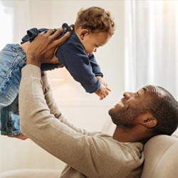 happy father with baby son