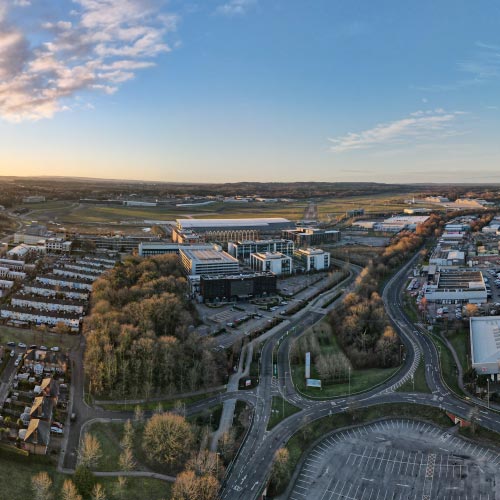 Farnborough Business Park Hampshire by drone
