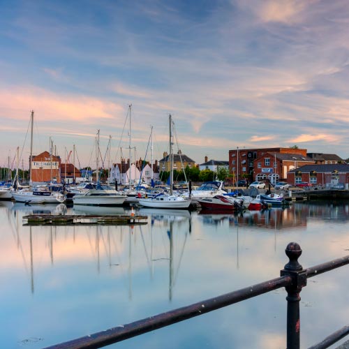 Fareham Quay at high tide, Hampshire