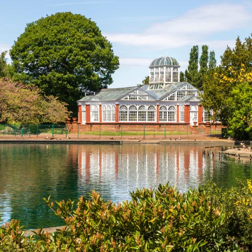 spring landscape in an English park in Wolverhampton