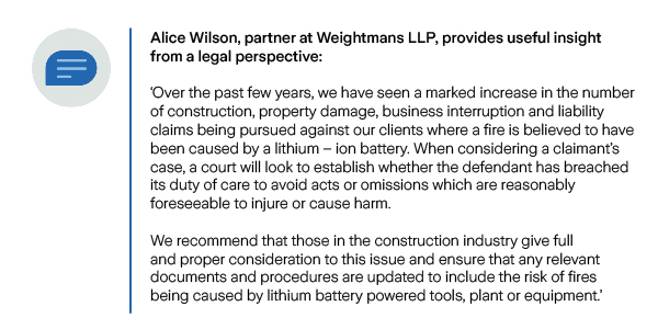 Alice Wilson, partner at Weightmans LLP, provides useful insight from a legal perspective
