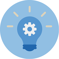 icon of lightbulb with light on