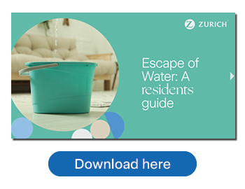 front cover of the residents guide with a blue button to download now