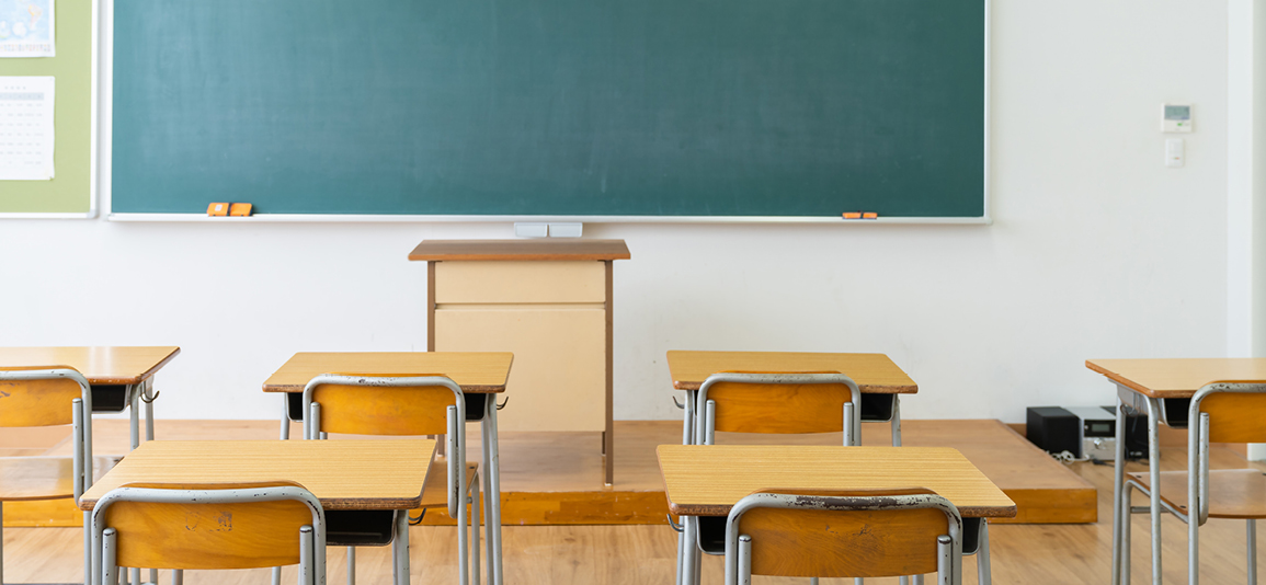 Classroom of the school without student and teacher