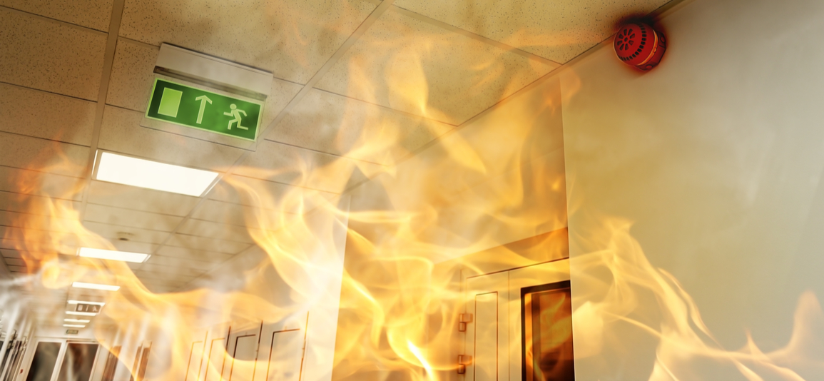 fire in office building