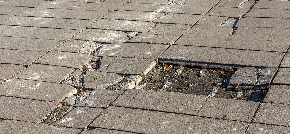 uneven paving