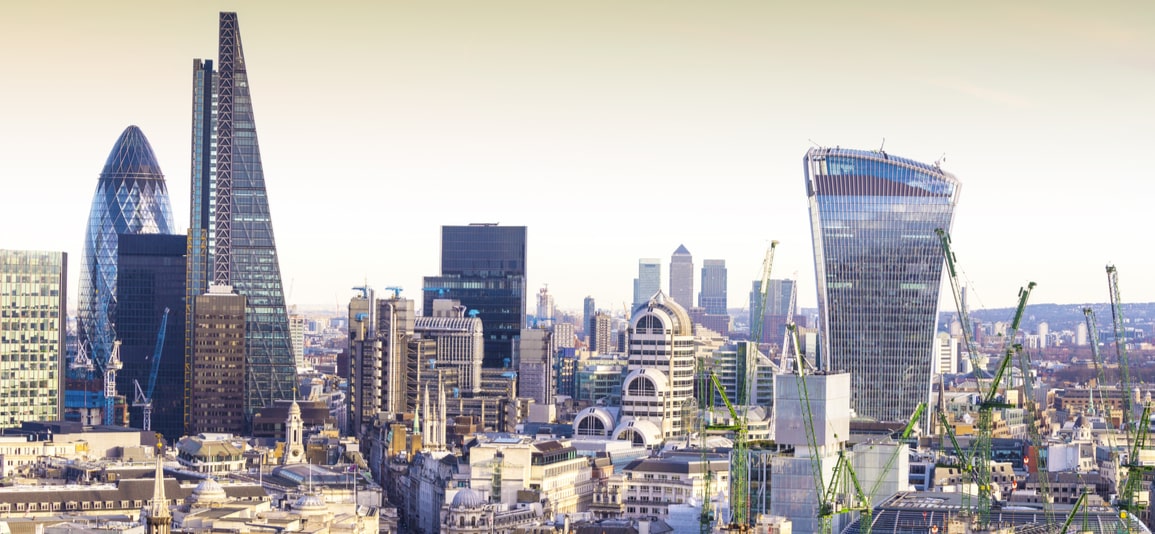Aereal view of London modern district
