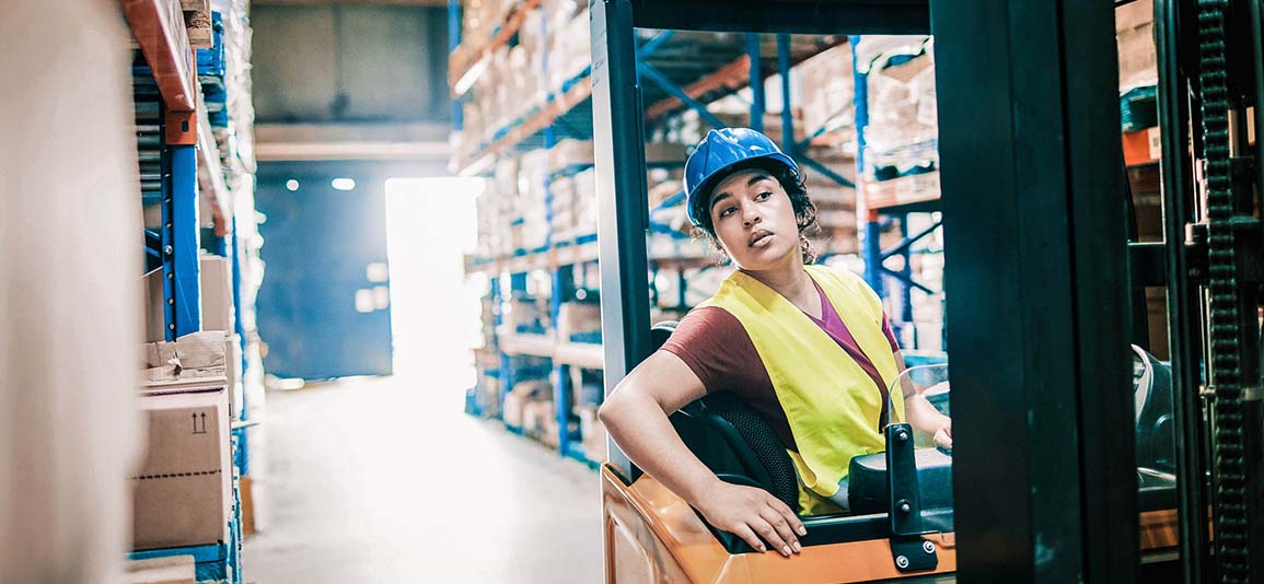 Person in warehouse