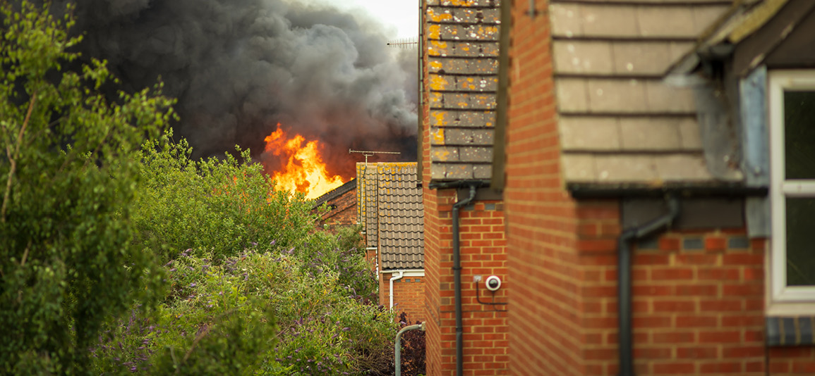 House roof on fire in england uk