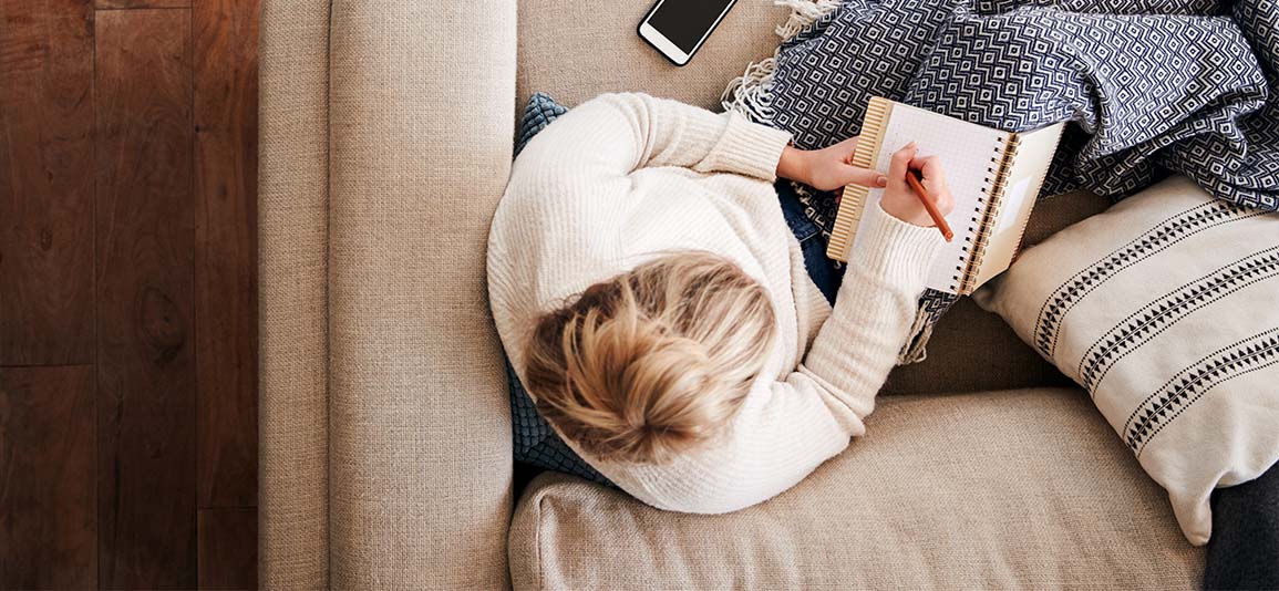 woman on sofa