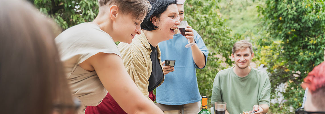 Friends enjoying a BBQ