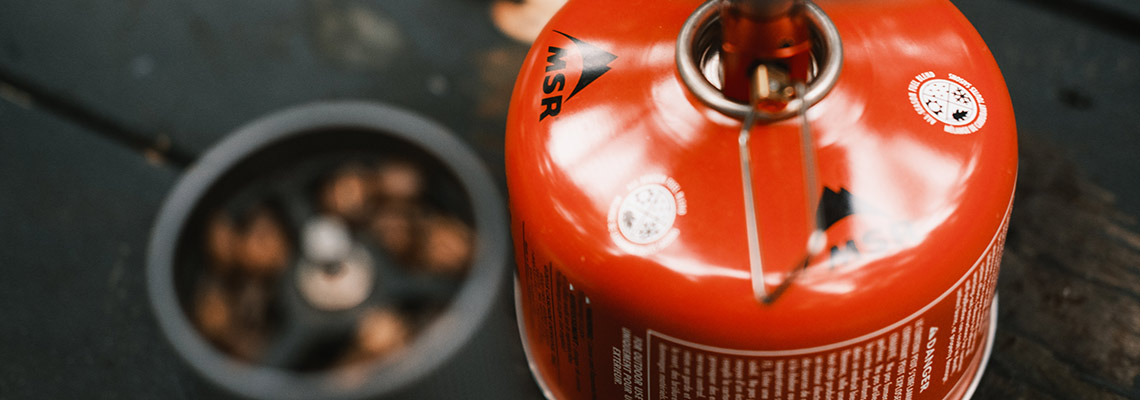 Red gas canister