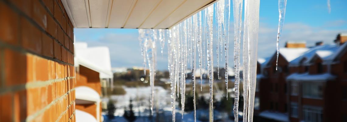 Icicles hanging from roof