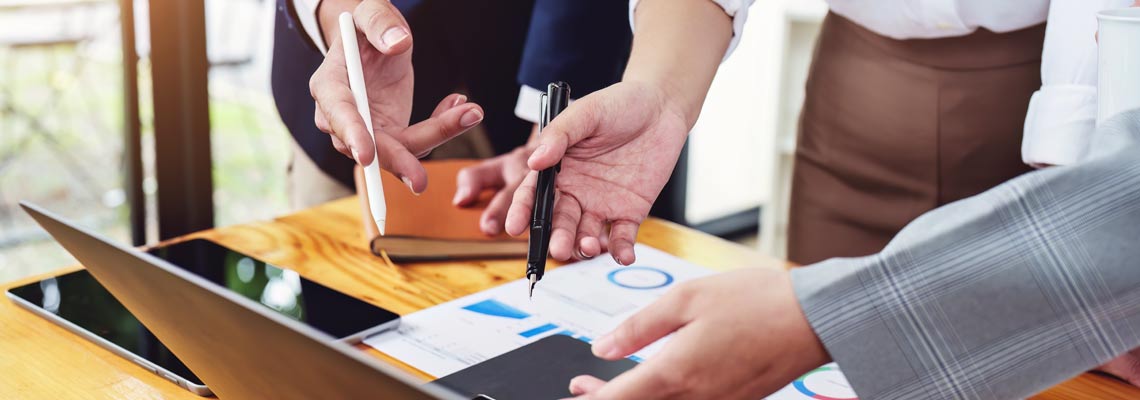 group of businesspeople working together