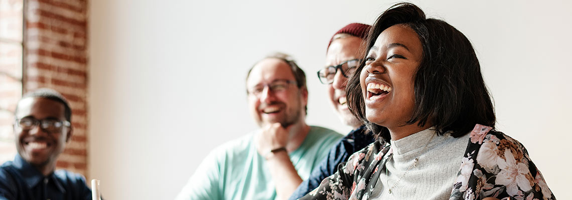 Group of people smiling
