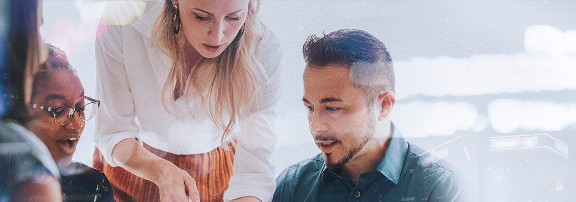 Coworkers collaborating in a meeting