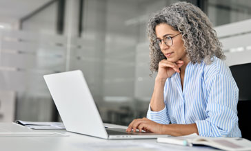 businesswoman working on laptop