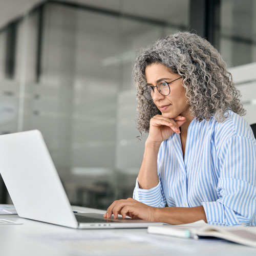 businesswoman working on laptop